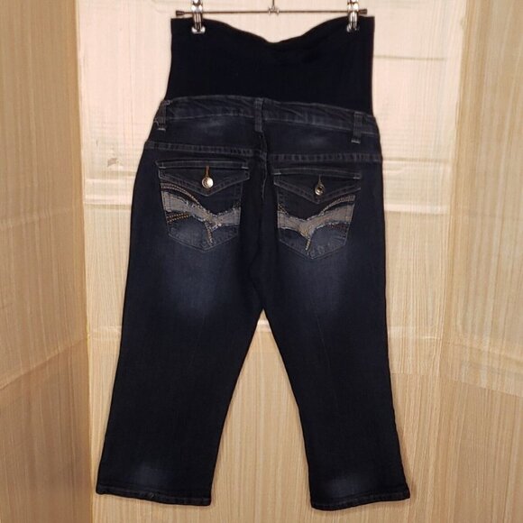 Denim Diva Maternity Womens Denim Capri Jeans Medium - Picture 4 of 7